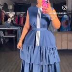 Robe fashion pour femme de couleur bleue - haut de gamme